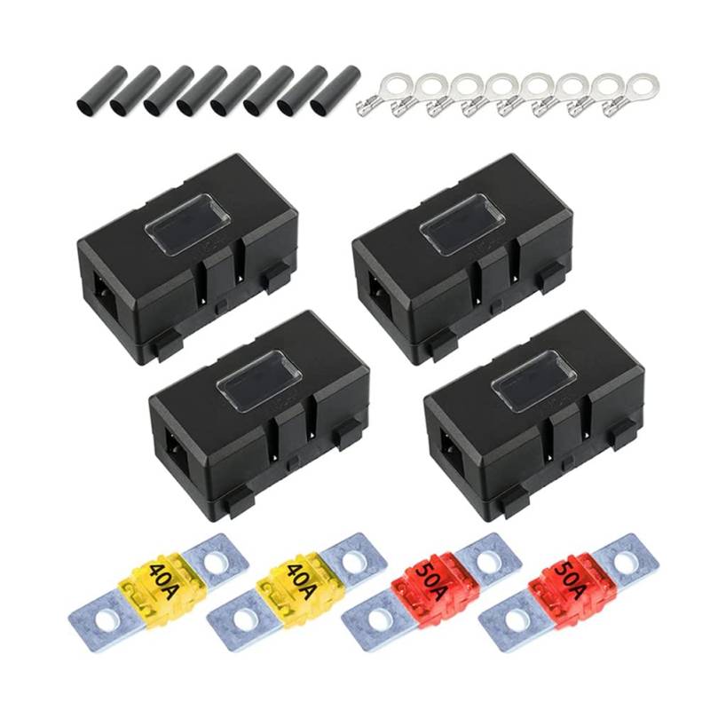 Gbloodst Midi Sicherungshalter, 4-teiliger Sicherungshalter für Auto und 4-teiliger Sicherungshalter, Sicherungshalter für Auto, LKW, Fahrzeuge von Gbloodst