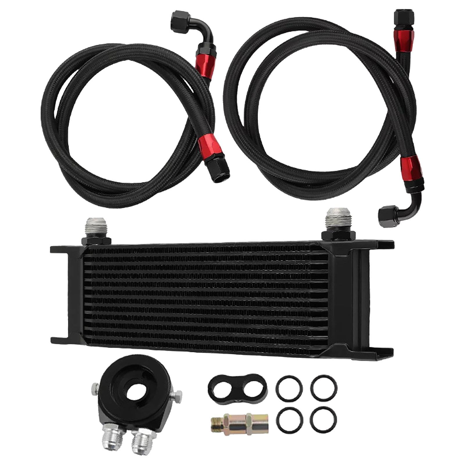 Car Engine Oil Cooler, 13 Rows Replacement Cooler Kit, Transmission Oil Cooler Kit, Universa'l British Radiator Oil Cooler Condenser, Heavy Duty Transmission Cooler for Car Accessories von Gcerfby