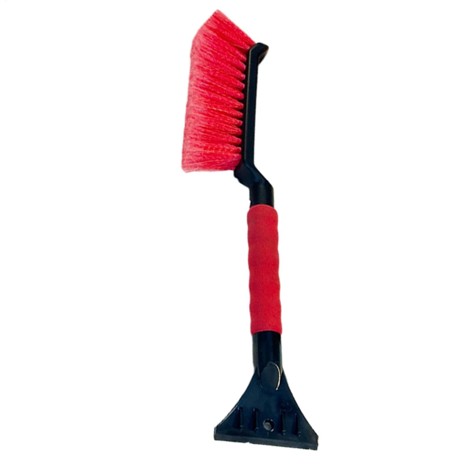 Gcerfby Auto Windschutzscheibe Eiskratzer 2 in 1 Winter Scraper Brush Tragbare Schneereiniger Breiter Schaben Ergonomischer Schaumstoffgriff Schwarz/Rot/Blau/Orange für Zuhause Automobilfahrzeuge von Gcerfby