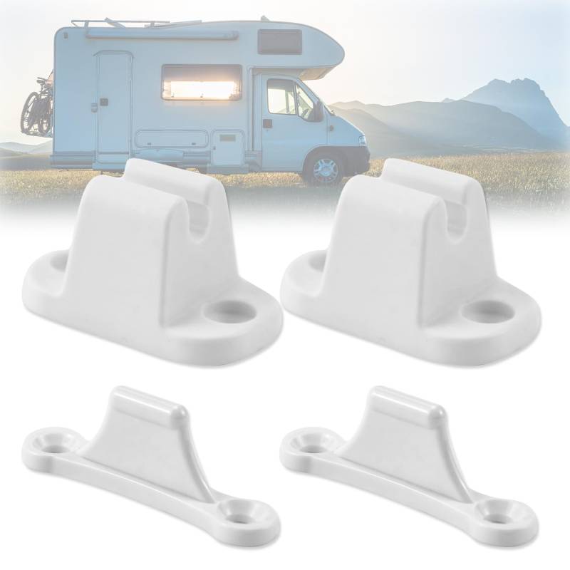 Gcffom Türfeststeller für Wohnwagen und Wohnmobil, 2 teilig Wohnwagen Türschloss, Kunststoff T-Förmige Türstopp, Wohnmobil Zubehör, Türhalterung Clip Kit für Wohnmobil oder Wohnwagen (Weiß) von Gcffom