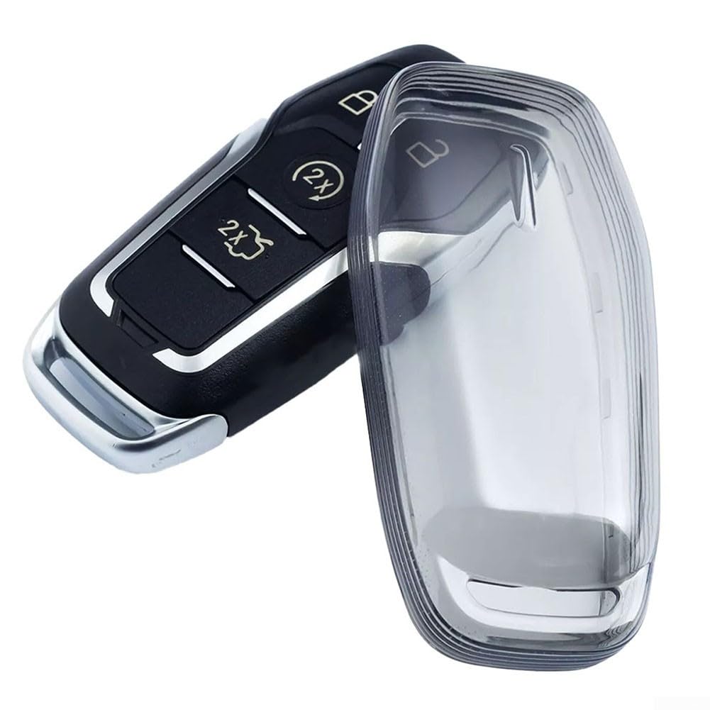 Smart-Schlüsselanhänger-Abdeckung für Ford für Fusion/Explorer, schwarz, transparent, hohe Festigkeit, kratzfest, direkter Ersatz von Gdfnmogo