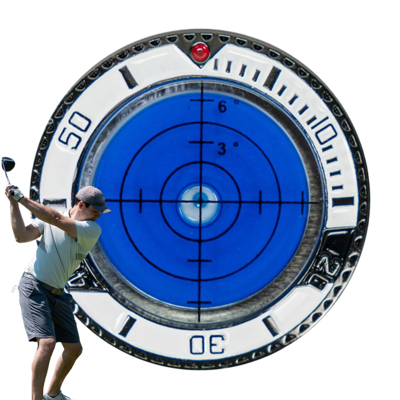 Gdnhovfnxe Grüner Leser, Ballmarker - Doppelseitiges Green Reader Golf-Putting-Tool - Professionelles tragbares Golf-Trainingsgerät für den Einsatz auf Fußballplätzen und Basketballplätzen von Gdnhovfnxe