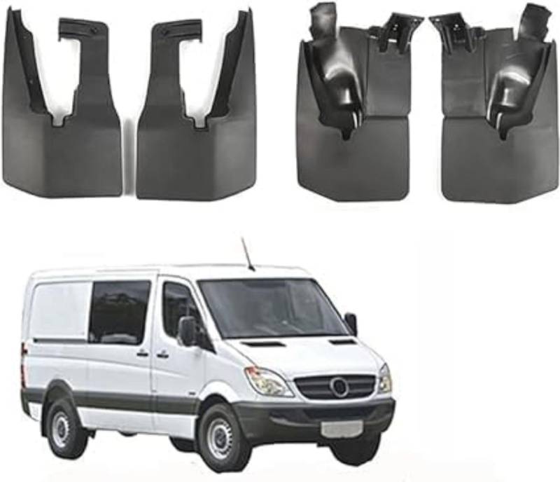 GeRRiT 4 Stück Auto Schmutzfänger für Mercedes Sprinter W906 Crafter 2006-2017, Wasserdicht Vorne Hinten Kotflügelschoner Schlamm Spritzschutz Kratzfest von GeRRiT