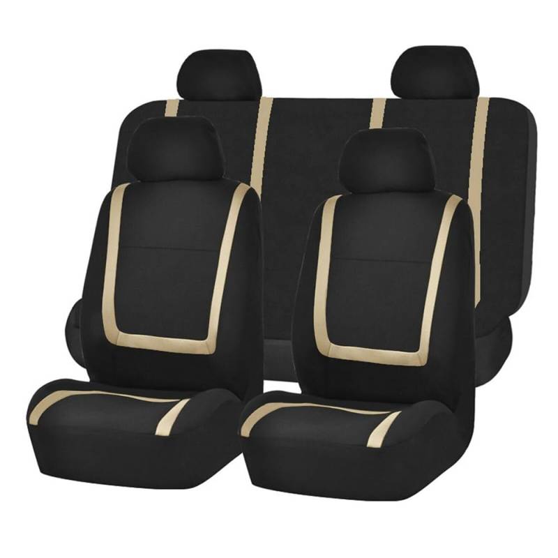 GeRRiT Sitzbezügesets, für Opel Vauxhall Karl/Karl Rocks 2015-2023 Polyester Auto Sitzbezüge Set Kompatibel Wasserdicht Bequem Autositzbezüge Zubehör,Beige von GeRRiT