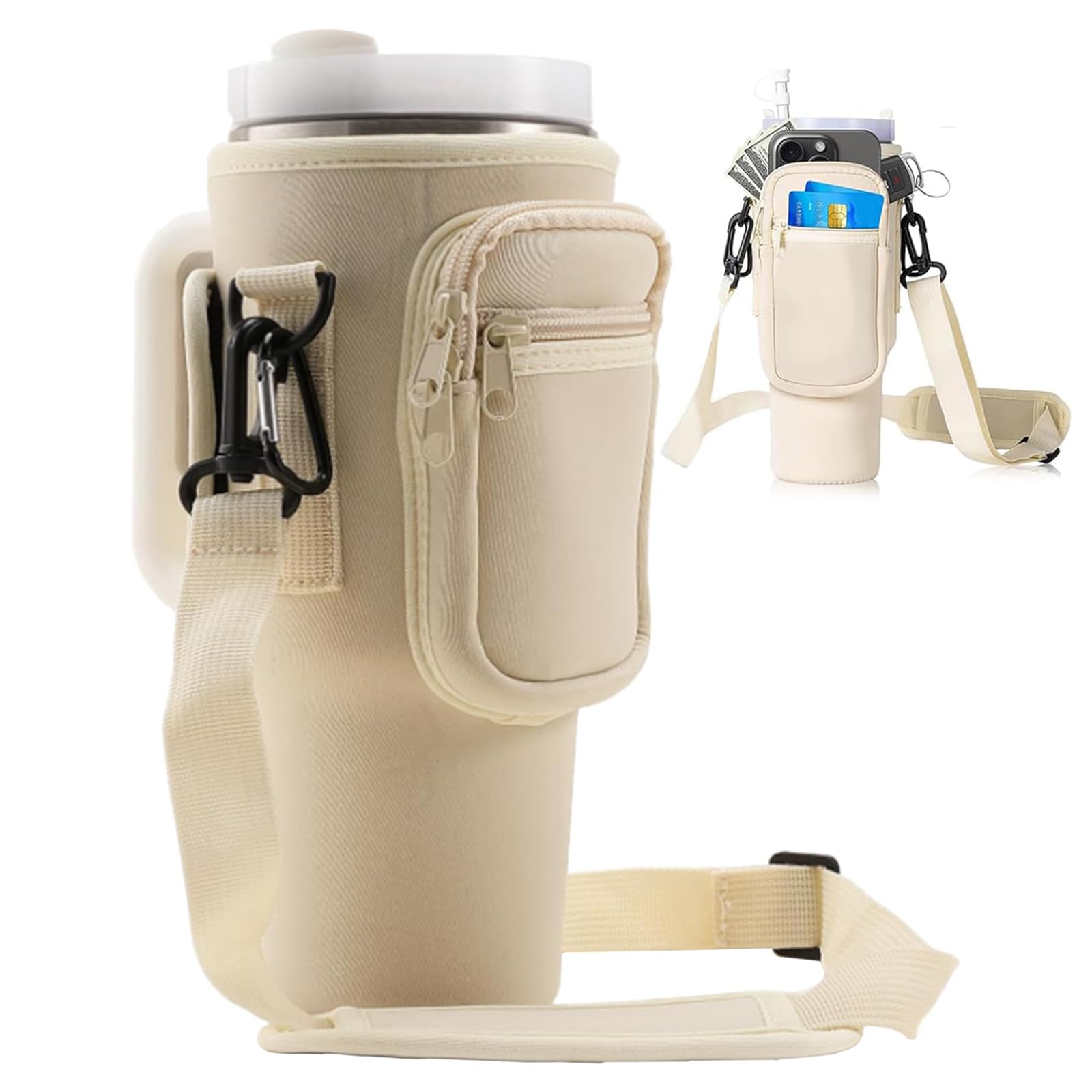 Kompatibel mit Stanley Zubehör, Tumbler für Wandern Stanley Cup Tasche, Kompatibel mit Stanley Cup Zubehör Wasserflaschenhalter mit Verstellbarem Riemen, Geeignet Zum Wandern Laufen Radfahren von Geaanen