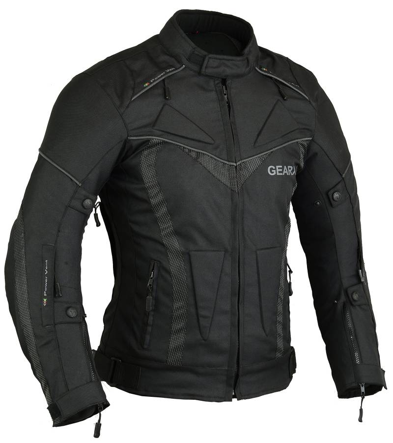 BorneAir Motorrad Jacke Schutz Mantel - Schwarz, 3XL von GEARX