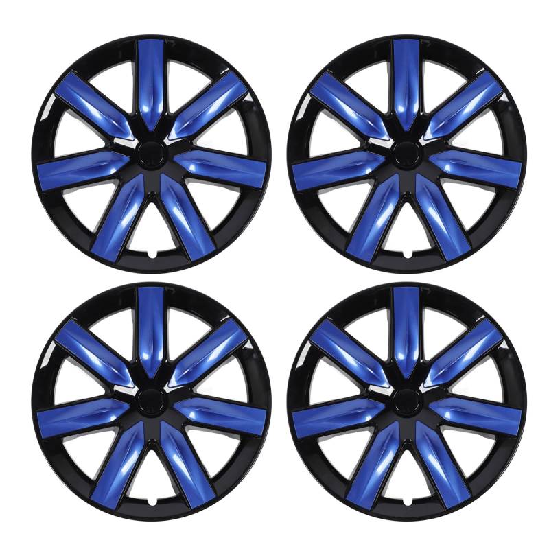 Gearwell Car Hub Cap Cover, kompatibel mit Modell Y 2021-2024, 19-Zoll-Radnabenschutz, sportlich Look Rim Cover, Snap auf Hubcap-Set von 4 (Blue) von Gearwell