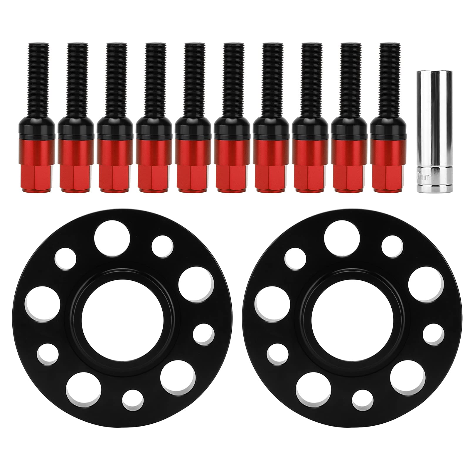 Gearwell Spurverbreiterungs-Set, 20 mm Radnaben-Distanzstück, kompatibel mit W215 W216 CL-Klasse, CL500, CL600, AMG 2000–2011 (Rot) von Gearwell