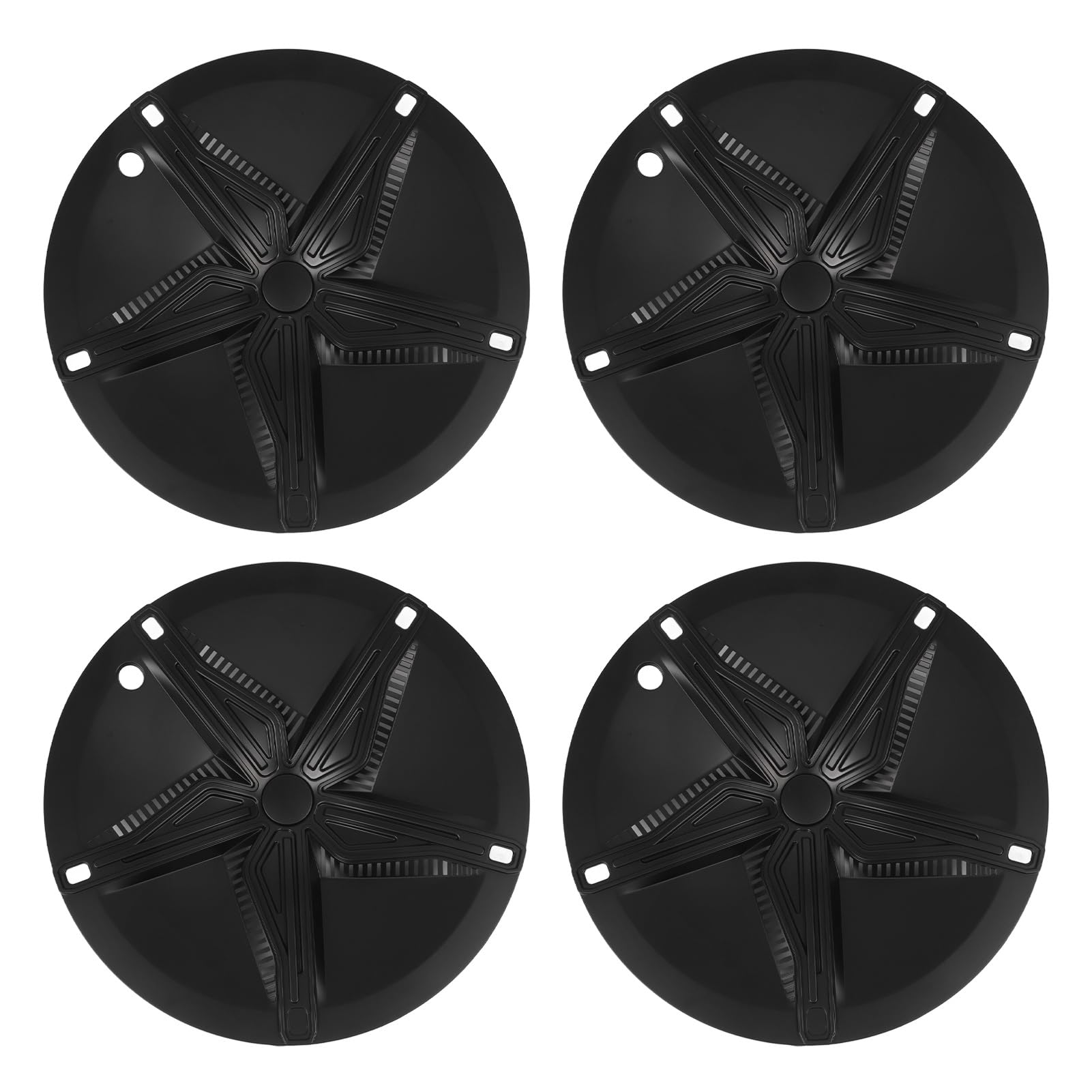 Gearwell Wheel Hub Cap, Seestarfish Style Wheel Decke, kompatibel mit Modell Y 19in Hub 2021-2024, 4pcs Hubcap-Set, Full Wrap Hub Deck (Matte Black) von Gearwell