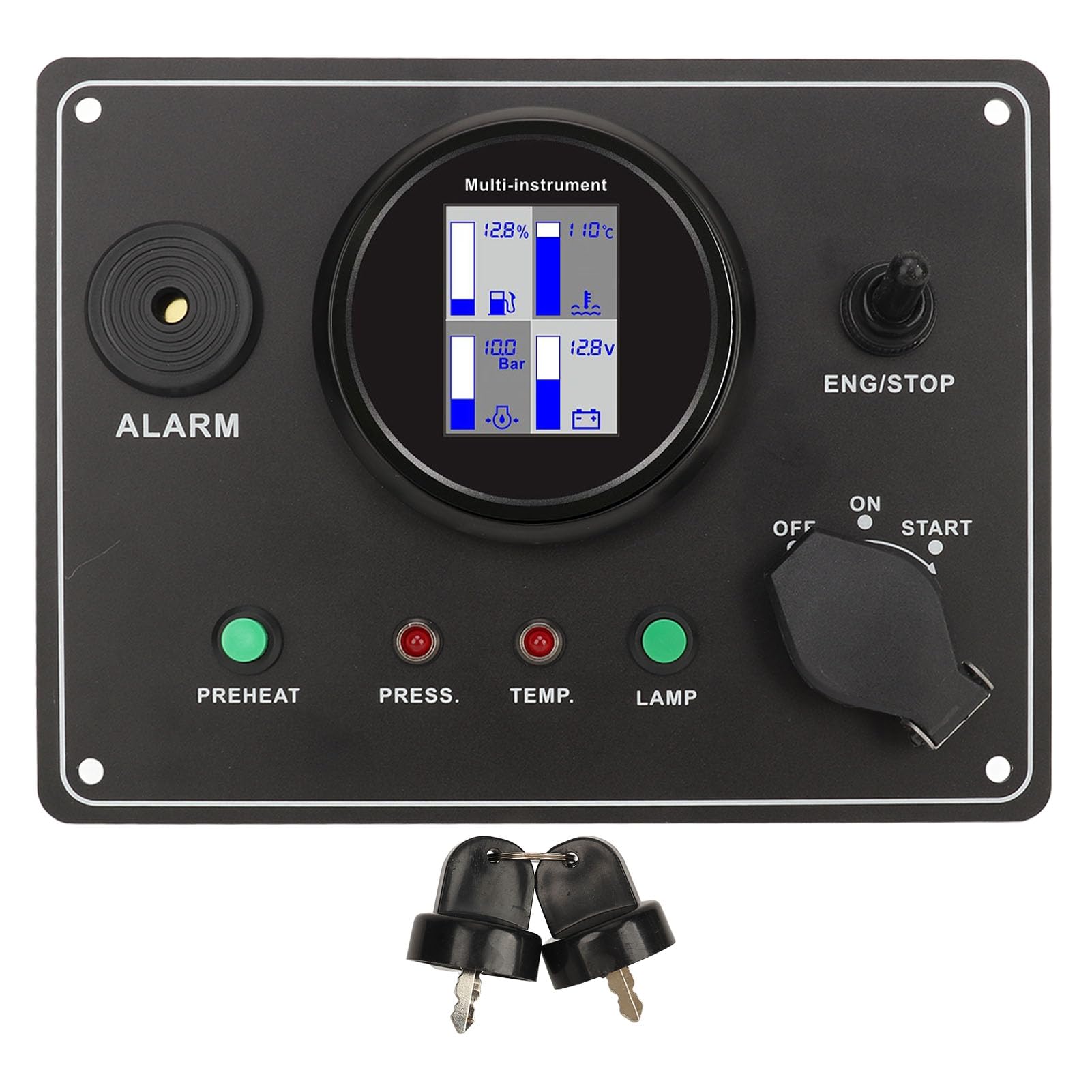 LED-Display für Getriebebootinstrumententafel, kompatibel mit Yachtschiff-Schnellboot, Marine Motor Dash Gauge Panel 9-32V von Gearwell