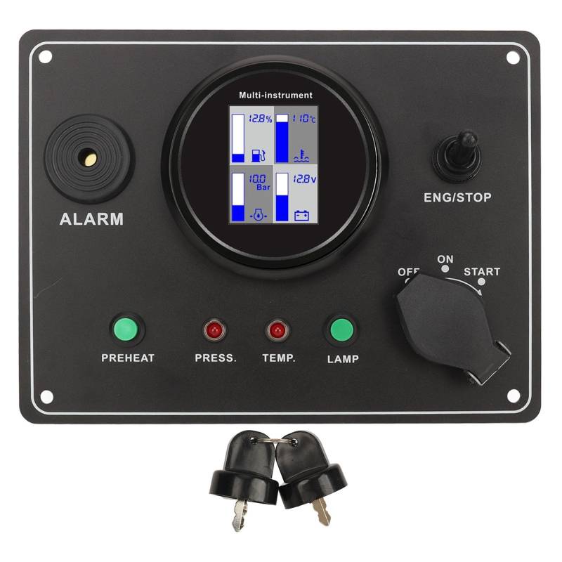 LED-Display für Getriebebootinstrumententafel, kompatibel mit Yachtschiff-Schnellboot, Marine Motor Dash Gauge Panel 9-32V von Gearwell