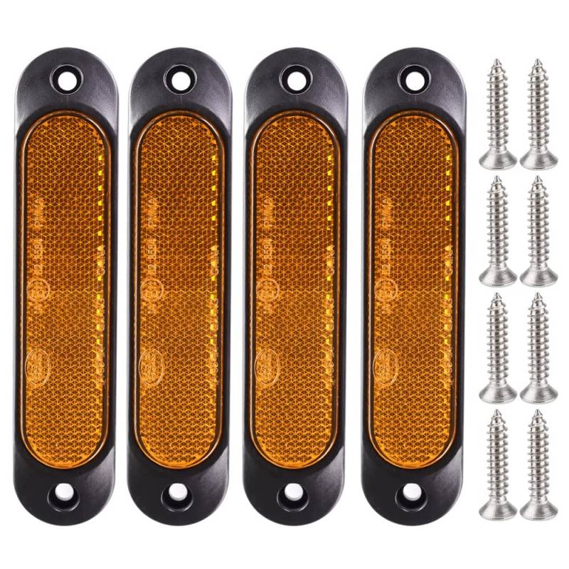 Gebildet 4Stück Bernstein 12V-24V Frontseitenmarkierung 27 LED Anhänger LKW, Hintere LED Markierung, Anhänger Parkblinker für LKW, Bus, Boot, Wohnmobil, LKW, SUV, UTV von Gebildet