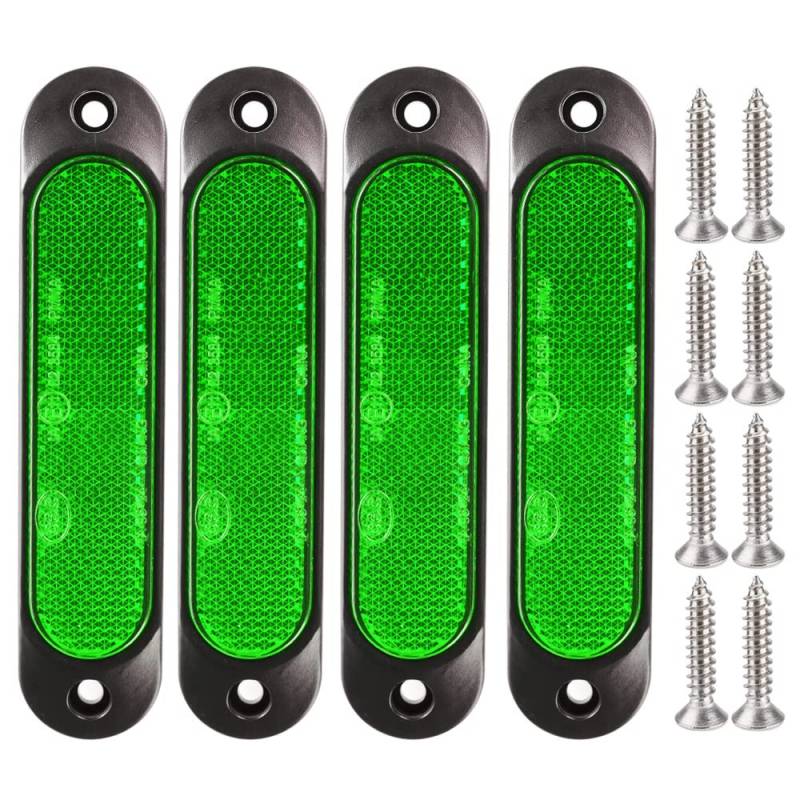 Gebildet 4Stück Grün 12V-24V Frontseitenmarkierung 27 LED Anhänger LKW, Hintere LED Markierung, Anhänger Parkblinker für LKW, Bus, Boot, Wohnmobil, LKW, SUV, UTV von Gebildet