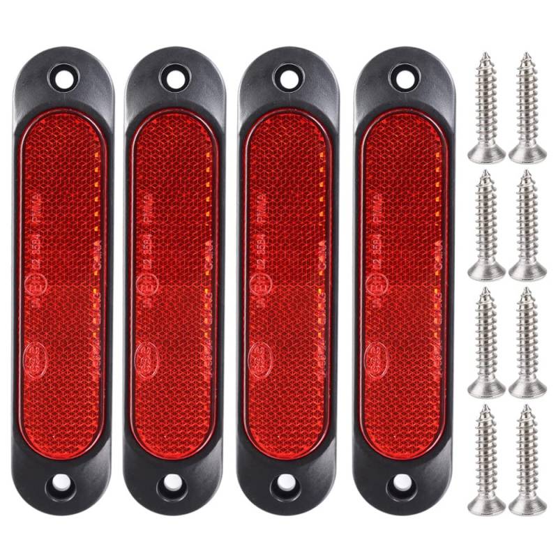 Gebildet 4Stück Rot 12V-24V Frontseitenmarkierung 27 LED Anhänger LKW, Hintere LED Markierung, Anhänger Parkblinker für LKW, Bus, Boot, Wohnmobil, LKW, SUV, UTV von Gebildet