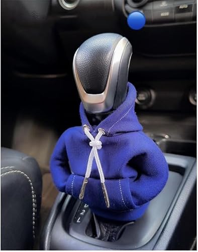 Car Shifter Hoodie Auto Schaltknauf Abdeckung, 9 Farben, kreative Hoodie Auto Schaltknauf Schalthebel Abdeckung Schaltknauf Hoodie staubdichter Schutz Sweatshirt Schaltknauf Hoodie (Blau) von Gehanico