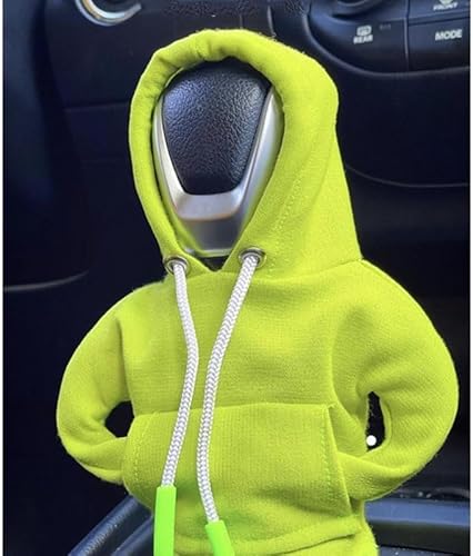 Car Shifter Hoodie Auto Schaltknauf Abdeckung, 9 Farben, kreative Hoodie Auto Schaltknauf Schalthebel Abdeckung Schaltknauf Hoodie staubdichter Schutz Sweatshirt Schaltknauf Hoodie (Gelb) von Gehanico