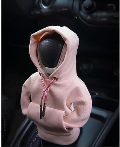 Car Shifter Hoodie Auto Schaltknauf Abdeckung, 9 Farben, kreative Hoodie Auto Schaltknauf Schalthebel Abdeckung Schaltknauf Hoodie staubdichter Schutz Sweatshirt Schaltknauf Hoodie (Rosa) von Gehanico