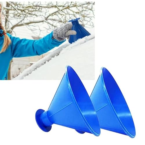 Eiskratzer Winter Enteiser mit Trichter runde 360 Grad magischer Schnee Scraper Fensterenteisung ohne Glasschäden Auto eiskratzer Großflächige Enteisung (Blau) von Gehanico