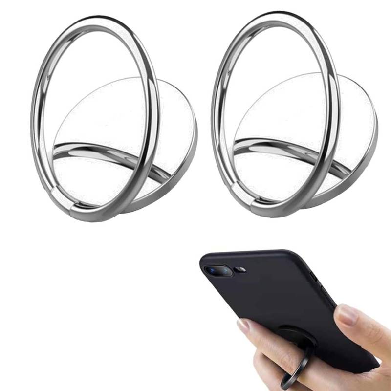 Handy Ring Halterung 360 Drehbarer Telefon Ring Halter Transparent Handy Ringhalter Handyringhalterung Finger Handy Griff handyring Handy Halter Finger Kompatibel für Handys Tablets (Silber) von Gehanico