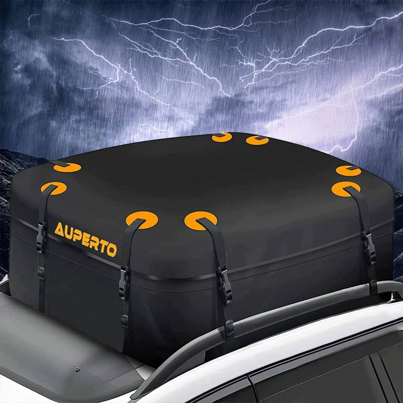 Dachbox, 450L Auto Dachkoffer Faltbare Gepäckbox, Wasserdicht Dachtasche für Reisen und Gepäcktransport, Autos, Vans, SUVs, Schwarz von GelldG