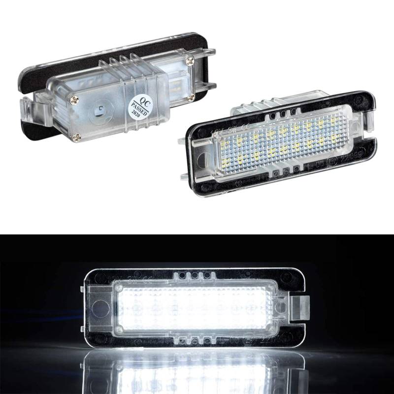 OZ-LAMPE LED Kennzeichenbeleuchtung für V-W Polo 9N 6R CC GOLF4 GOLF5 GOLF6 GOLF7 Lupo Scirocco Phaeton NEW Beetle, Kennzeichenleuchten für Porsche 718 Boxster Cayman 911 Panamera Macan von OZ-LAMPE