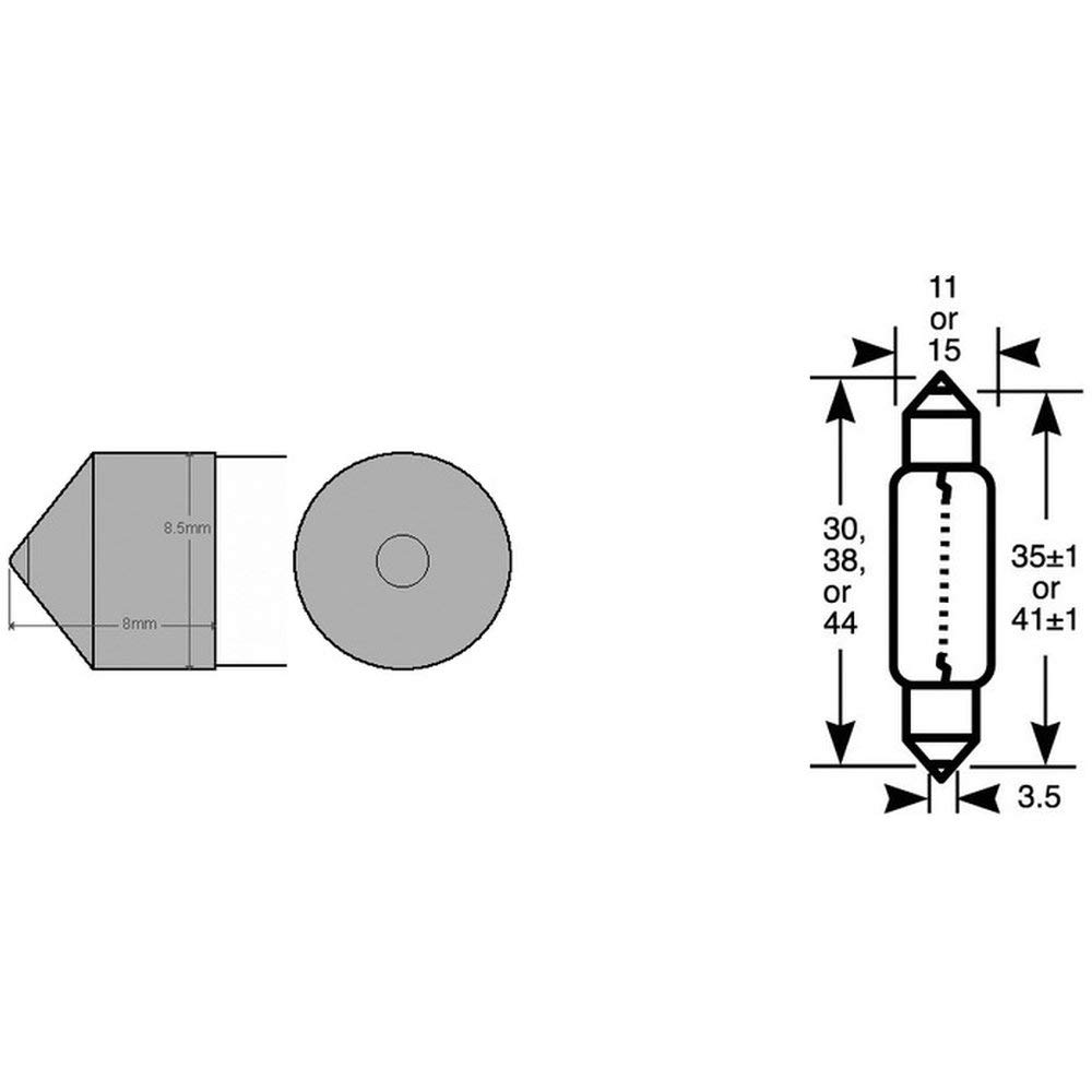 SCATOLA 10 PEZZI LAMPADINE GE C21W 12V 21W SV8,5/8 von General Electric