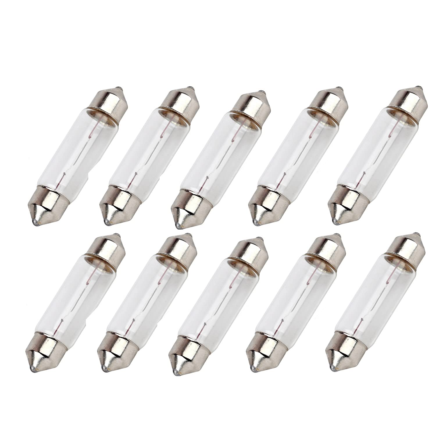 10x Jurmann C10W 41 mm 12V Long Life Halogen Birne für Innenbeleuchtung - Kofferraumbeleuchtung, Türbeleuchtung, Kennzeichenbeleuchtung, Leselicht - E-geprüft von Generic