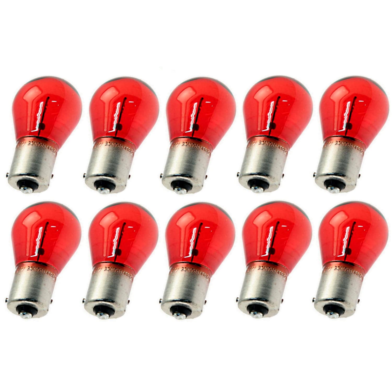 10x PR21W 12V BAW15s Original Jurmann Trade Rot langlebig Halogen Ersatz PKW Lampe von Generic