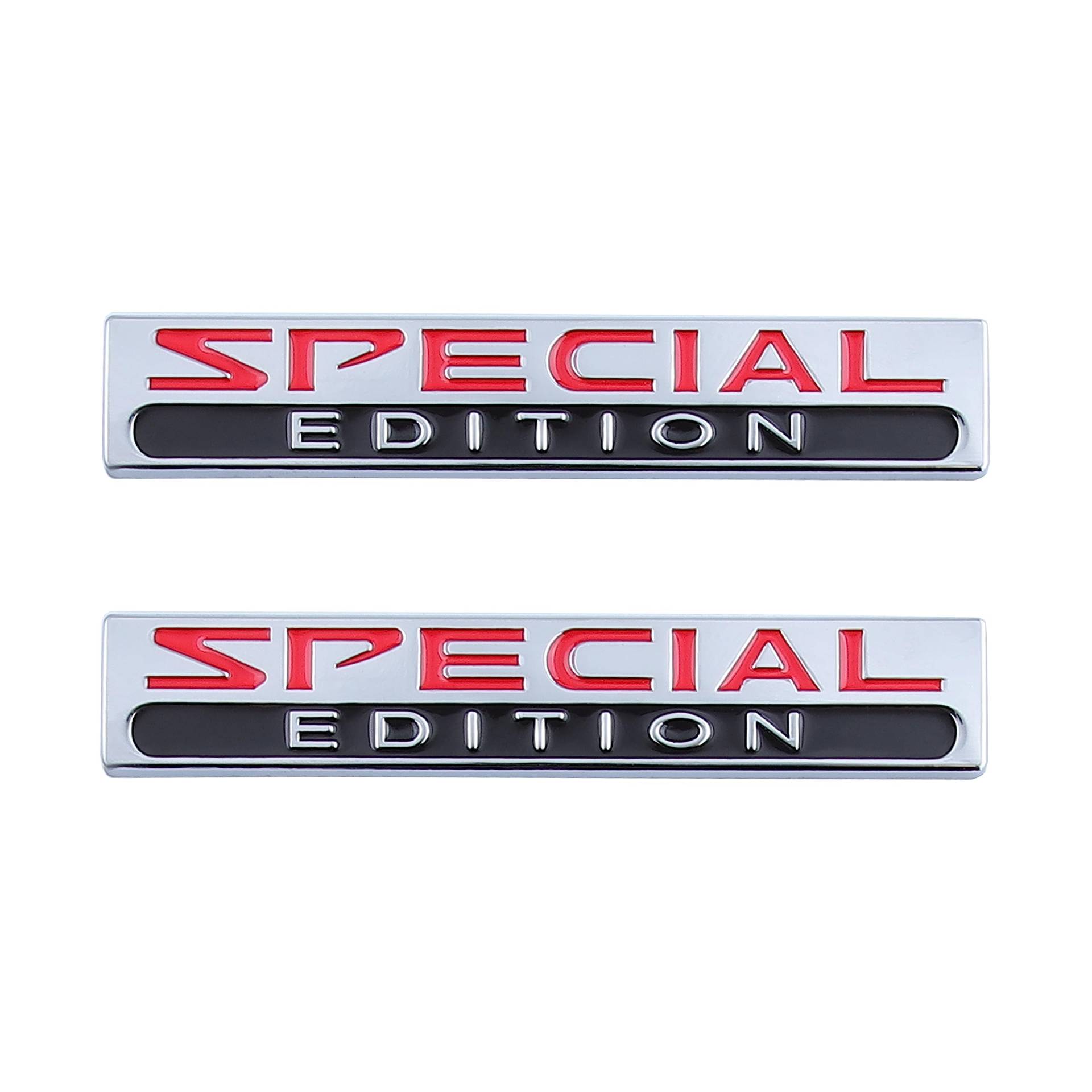 2 Pcs Special Edition Emblem Fit Für Auto Hinten Kofferraum Auto Aufkleber Seite Aufkleber (Silber Rot) von Generic