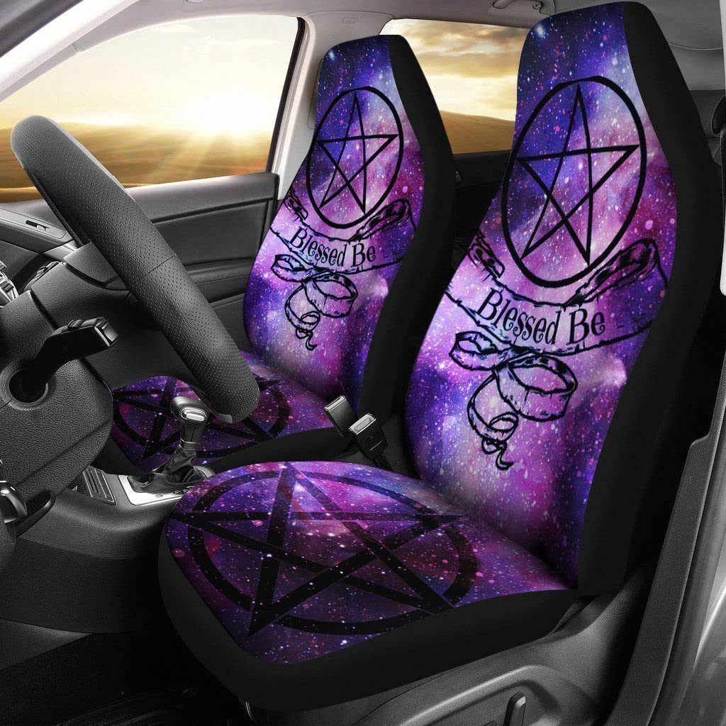 2 Stücke Auto Sitzbezüge Wicca-Pentagramm, Gesegnet Sei Der Hintergrund des Universums Autositzbezug Fashion Autositzbezüge 52X138Cm Für Wohnmobil, Fahrzeuge, Autos von Generic