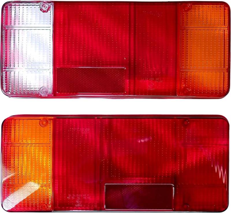 2 x Rücklichtglas Rückleuchtenglas Lichtscheibe Glas für Renault Master,VW T-5,Iveco Daily Eurocargo I,II,III,Citroen C25 Jumper Jumpy,Fiat Ducato,Peugeot Boxer Pritsche LKW Anhänger E-MARK von Generic