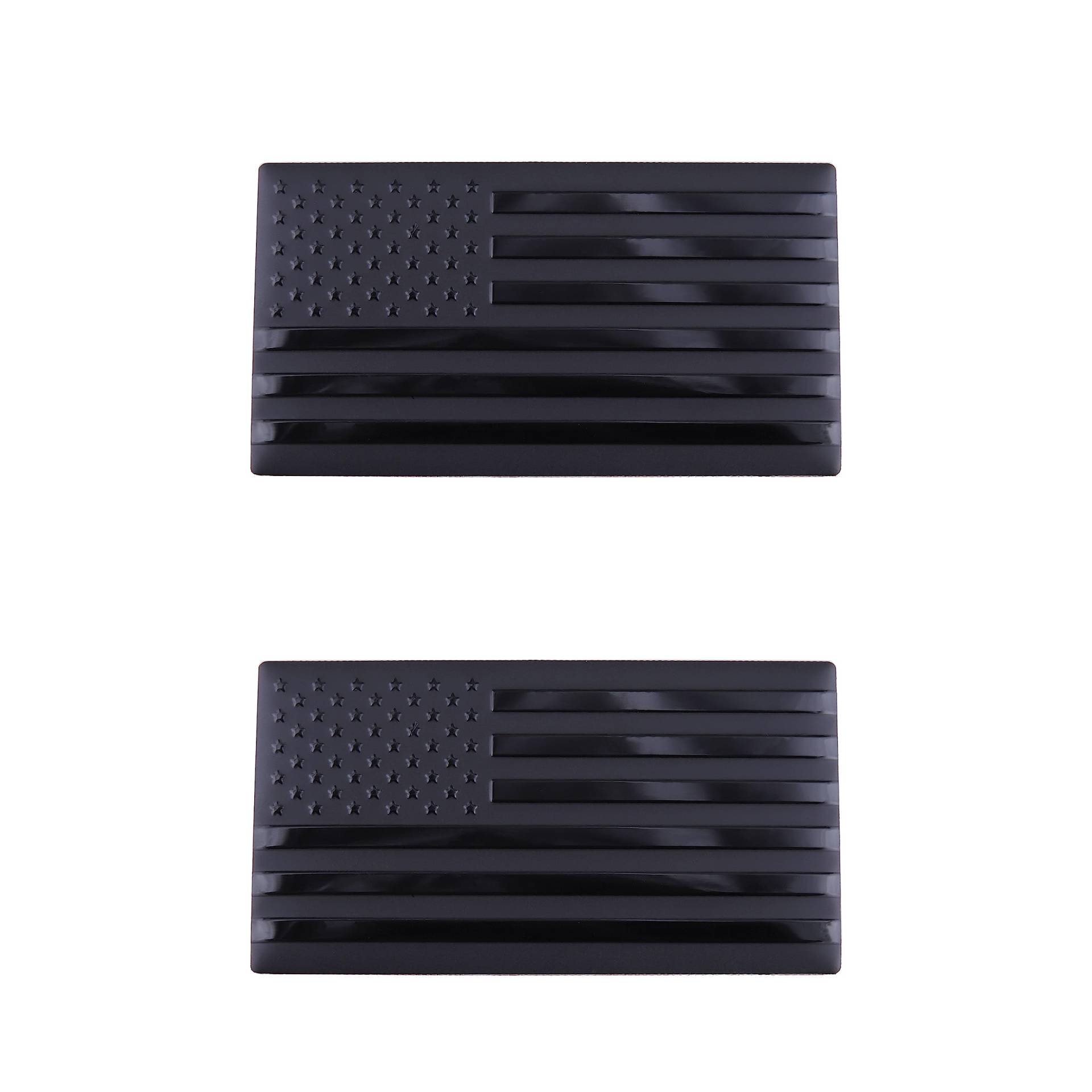 2 x USA Flaggen Emblem für Auto LKW Abzeichen Aufkleber Universal Auto Styling Aufkleber (schwarz) von Generic