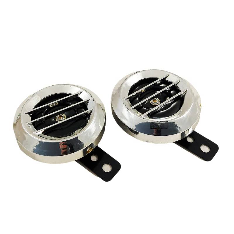 2X Universal Horn Signalhorn Air Set Zweifarbiges Schneckenhorn 12V Druckluft Lufthorn Siren Motorrad Roller Elektrische Hupe Fahrzeug LKW 510Hz 410Hz Chrom Schwarz von Generic