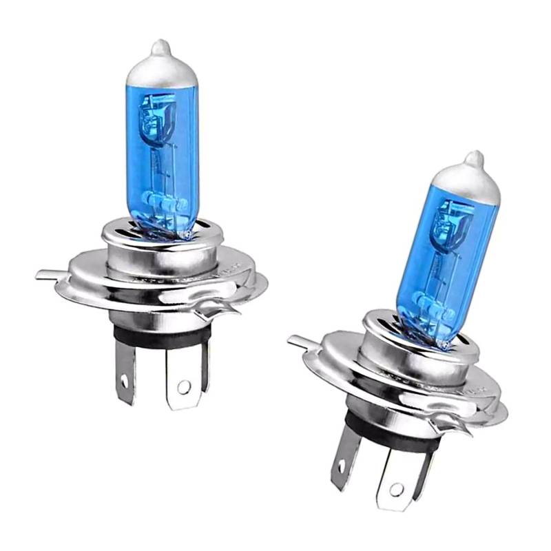 2x Jurmann H4 60/55W 12V Super Weiß White Halogen Birne für Scheinwerfer, Fernlicht, Abblendlicht, Nebelscheinwerfer - E-geprüft von Generic