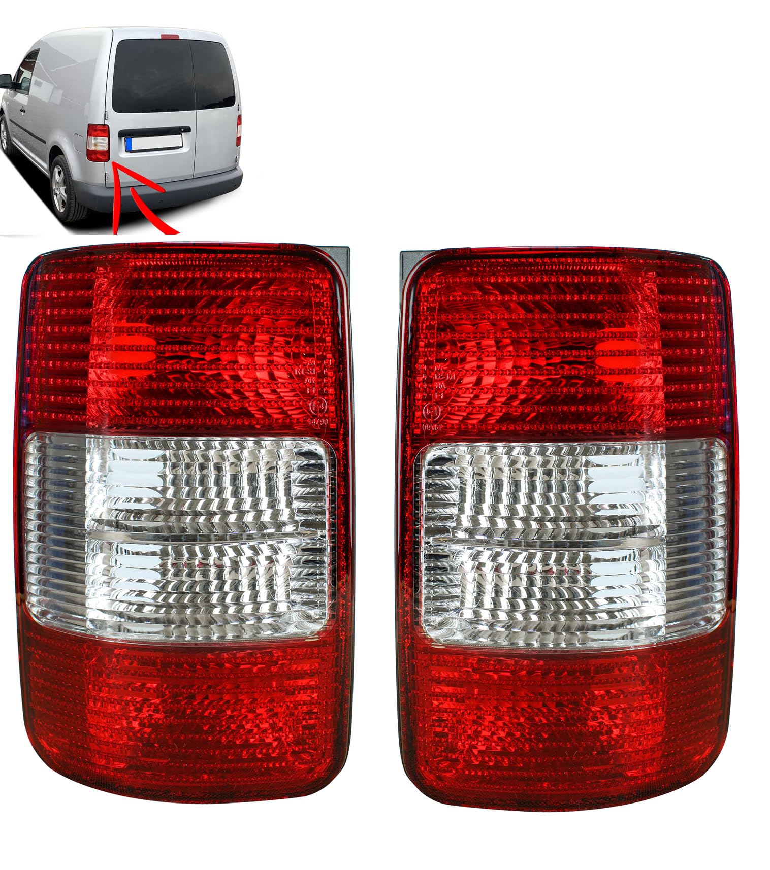 2x Rücklicht Heckleuchte Für Caddy 2003-2009 Rückleuchte E-prüf Links+Rechts von Generic