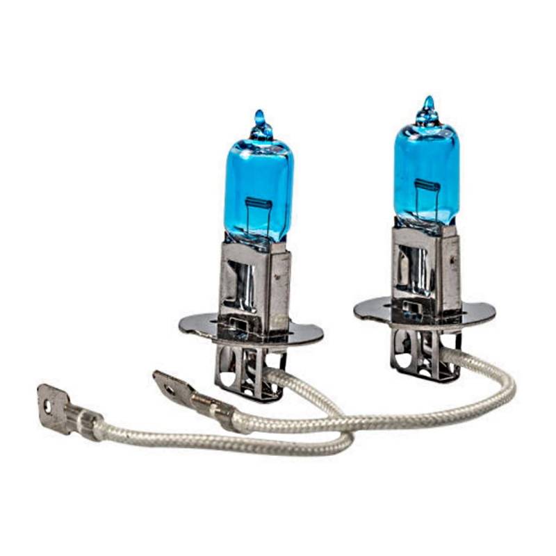 2x Super Weiß H3 55W 12V PK22s Original Jurmann Trade Xenon Look 6000K Halogen Ersatz PKW Lampe von Generic