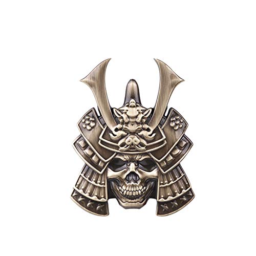 3D Schädel Emblem Ghost Fangs Warrior Schädel Samurai Warrior Metall Auto Aufkleber Japanischer Samurai Aufkleber Emblem für Auto Motorrad von Generic