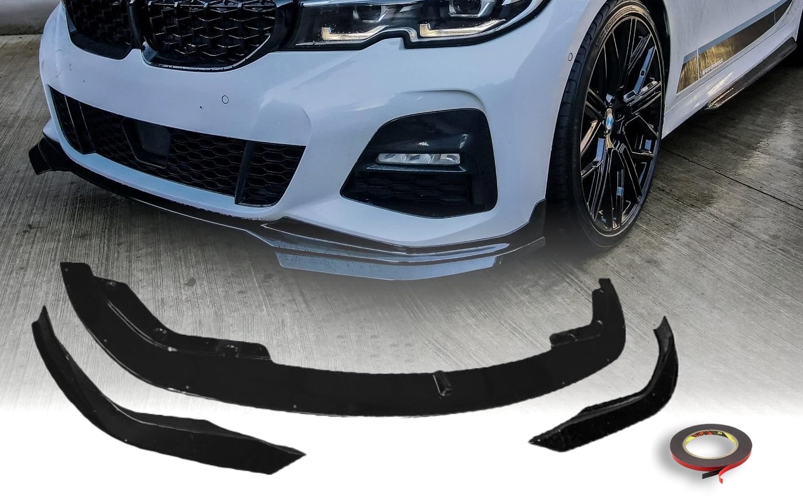 3er G20-21 M-Performance Frontspoiler mit Splittern (G20 - G21) (2019-) glänzend schwarz von Generic