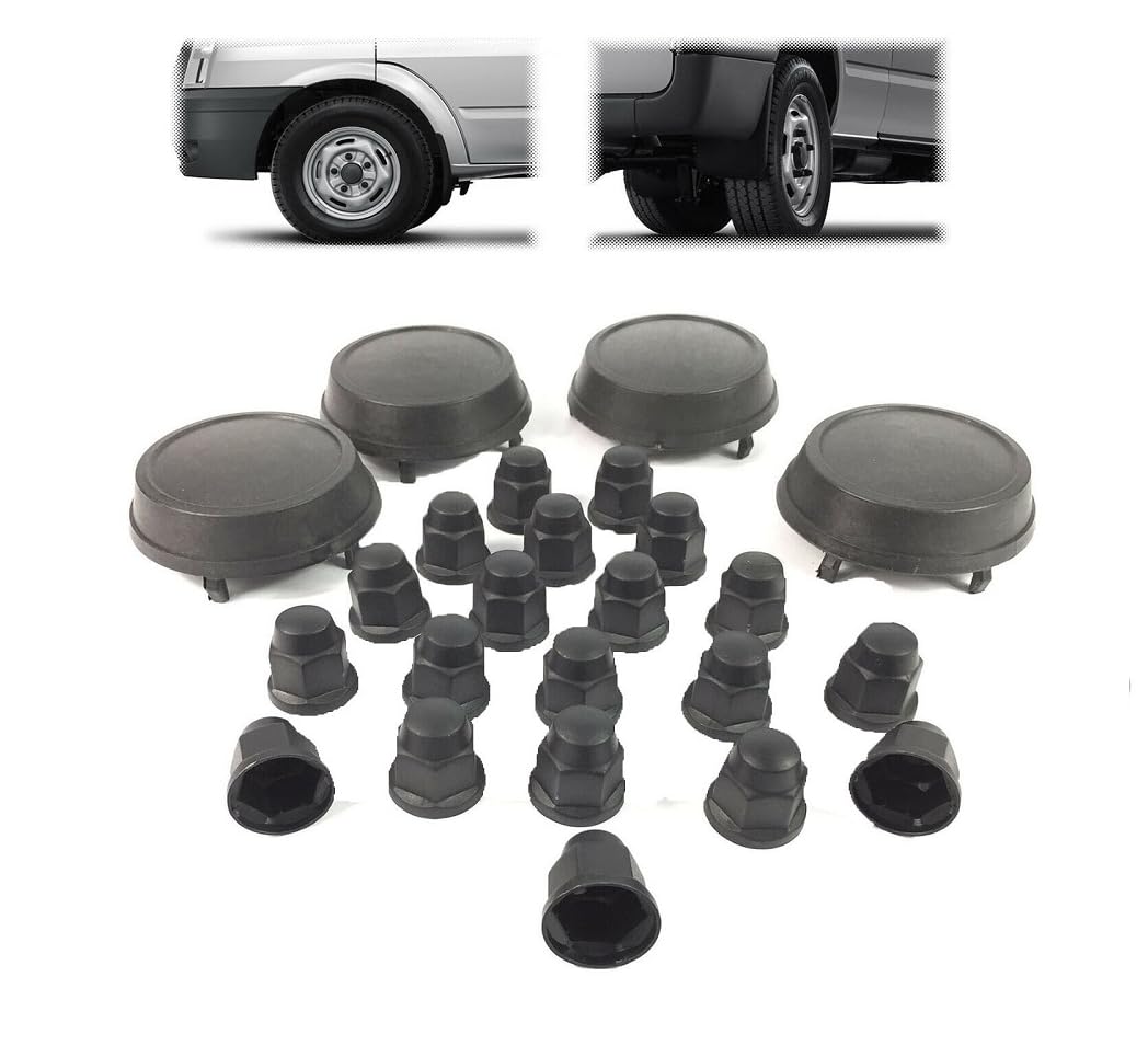 4 x Radnabenkappen und 20 x Radmutterabdeckungen für Ford Transit MK6 MK7 (2000–2013) 1101812, 1809109 von Generic