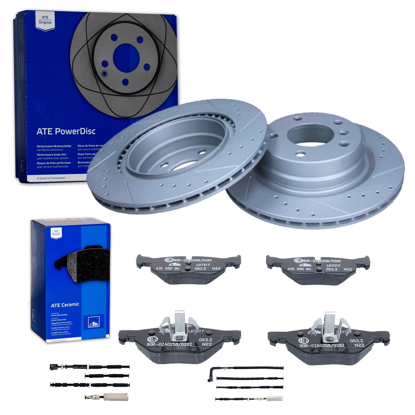 ATE PowerDisc Bremsscheiben + Beläge hinten passend für 3er E90 E91 E92 E93 von Generic