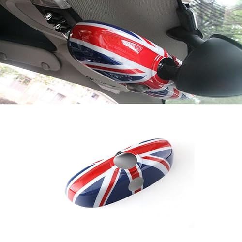 Abdeckung für Mini-Cooper-Zubehör, Dekoration, ABS-Innenspiegel-Abdeckung, für F-Serie 2014–2024 (Union Jack R, ohne Sensorloch) von Generic