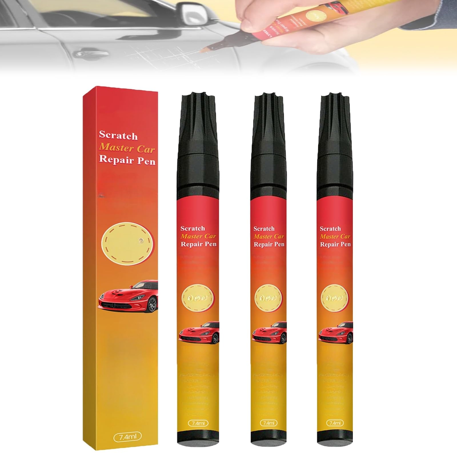 All Cars Magic Pen for Autokratzer, Magischer Autokratzer-Entfernungsstift, Scratch Master Autoreparaturstift, Autolackkratzer-Ausbesserungsstift, wetterfest, schnelltrocknend, einfach anzuwenden(3Pcs von Generic