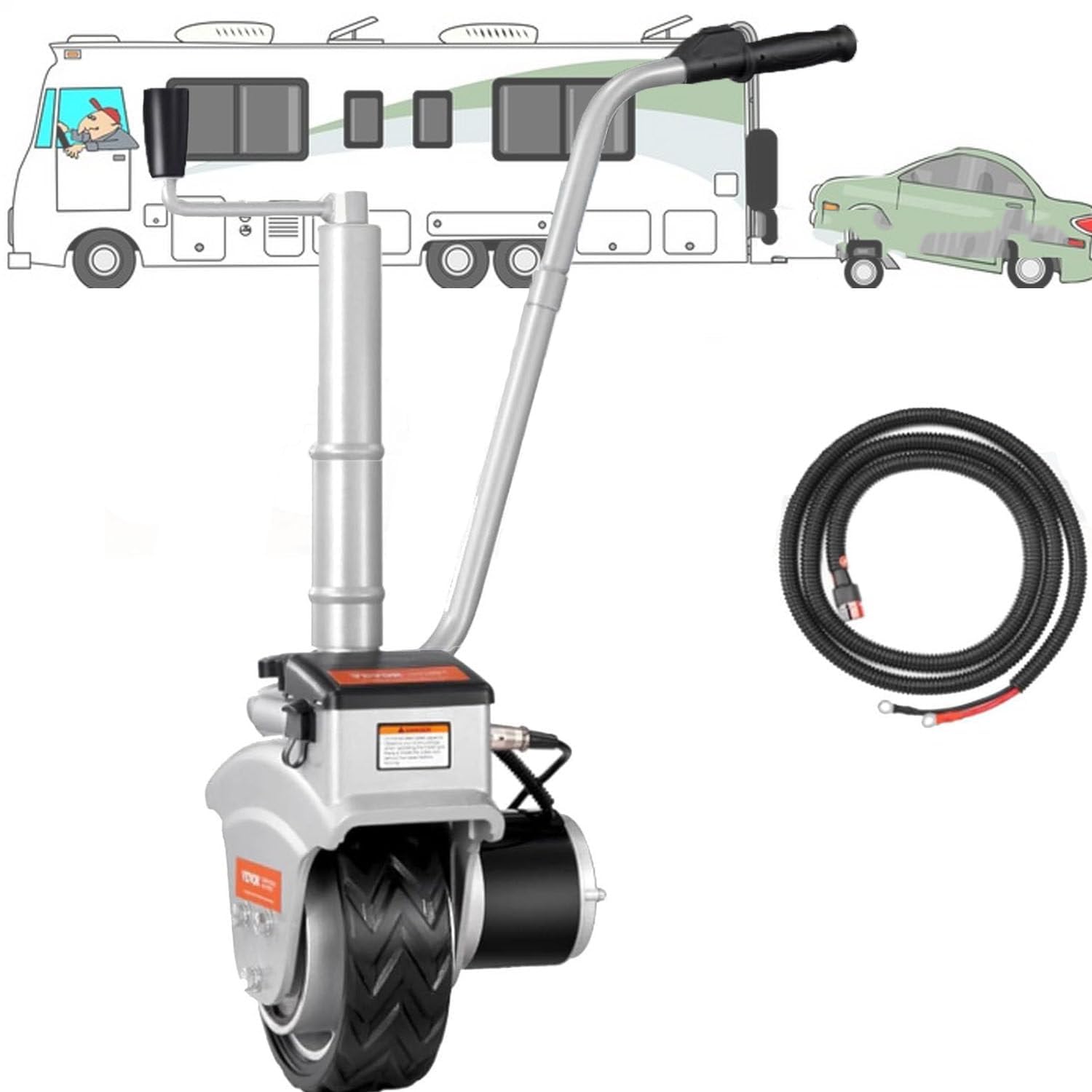 Anhänger Stützrad Anhängerheber, elektrisch, Tragkraft 2270 kg, 350 W, motorisierter Anhängerheber, 12 V, motorisierter Anhängerheber, elektrischer Anhängerheber für vorne, zum Rangieren von von Generic