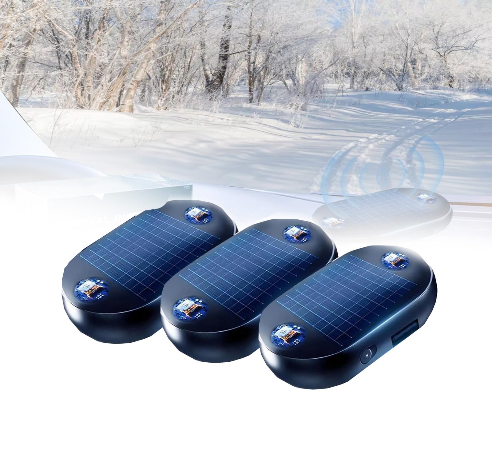 Anti-Frost elektromagnetische Auto Schneeräumung Gerät [Upgrade Solar Drive], Frostschutzmittel Schneeräumung Instrument (3 Stück) von Generic