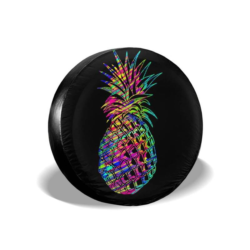 Aquarell Ananas Ersatzreifenabdeckungen Prämie Ersatzrad Abdeckung Dauerhaft Reifencover Universal Für Auto LKW Wohnmobil 16inch von Generic