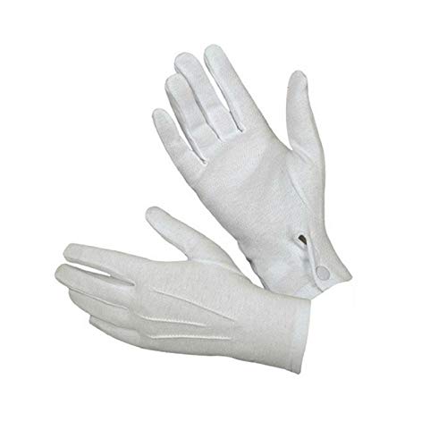 Arbeitshandschuhe Rutschfestehandschuhe Verdickte Herren-Inspektions-Weihnachtsmann-Handschuhe Formale 1 Paar Ehren-Weiß-Schutzhandschuhe für Gartenarbeit Baumwollhandschuhe Mit (White, One Size) von Generic