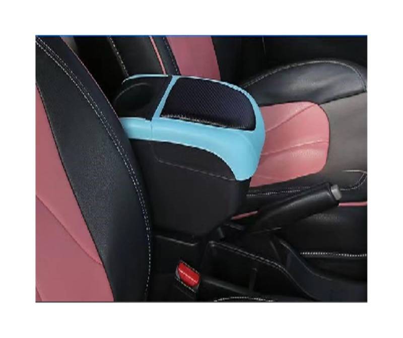 Armlehnenbox Auto Armlehnenbox Mittelarmlehnenbox Nachrüstung USB Getränkehalter Autoinnenausstattung für Toyota Aygo X 2022(Black-blue) von Generic