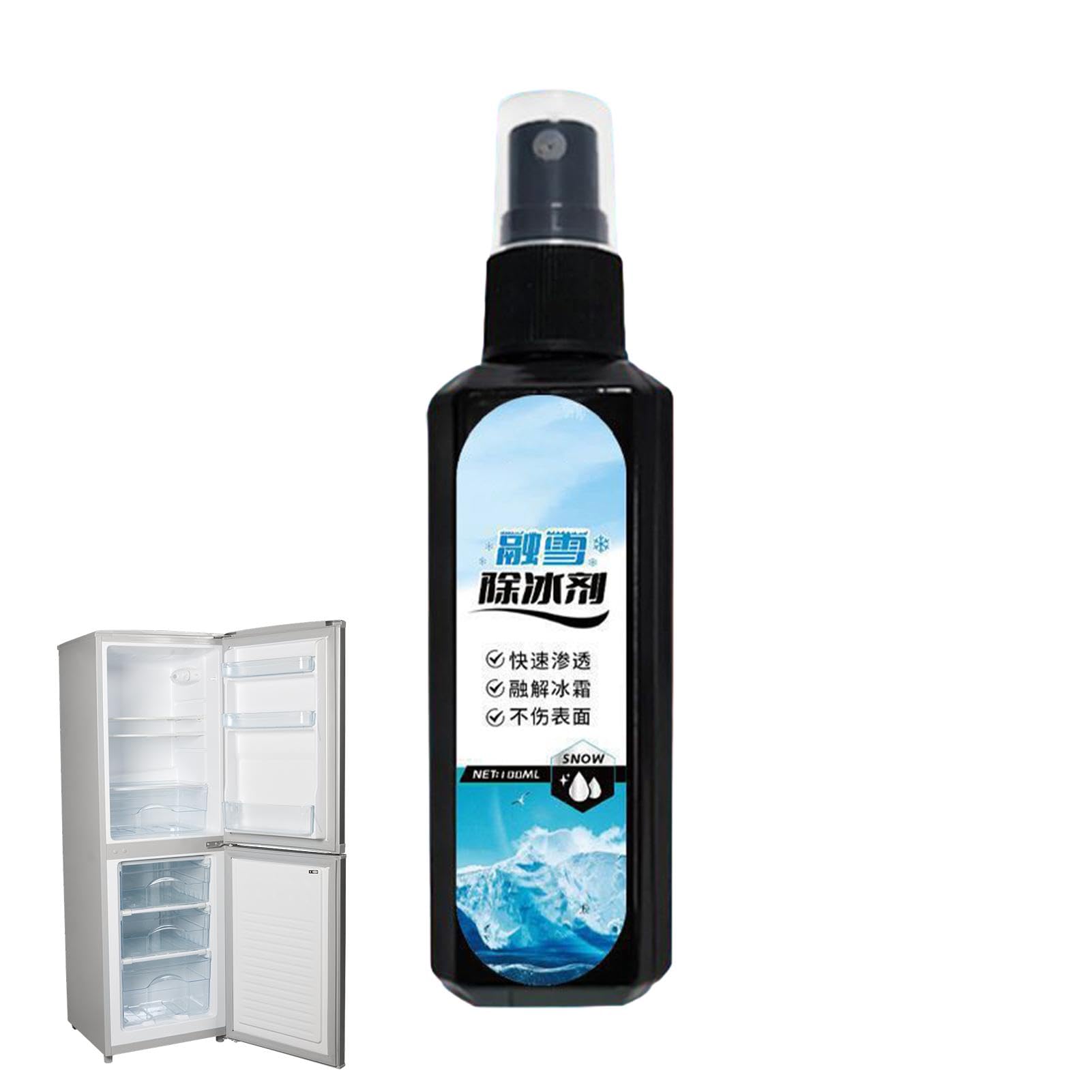 Auto-Enteiser-Spray, Windschutzscheiben-Enteiser, 100 ml, schnelles Schmelzen von und Schnee, Auto-Enteiser-Spray für Windschutzscheibe, Mehrzweck- -Spray von Generic