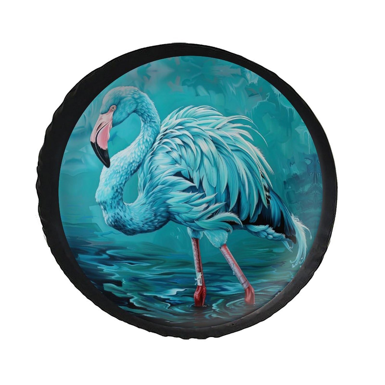 Auto-Ersatzreifenabdeckungen Cyan Flamingo Reifenhülle Prämie Spare Tire Cover Schmutzfest Reifenschutzabdeckung Für Geländewagen 4 Saison Anhänger 15 inch von Generic