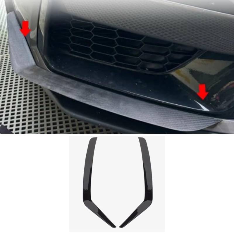 Auto Front Seite Stoßstange Lippe Kompatibel mit Ford Mustang Dark Horse S650 2024 Front Splitter Diffusor Spoiler Body Kit Autozubehör (Carbon Look) von Generic